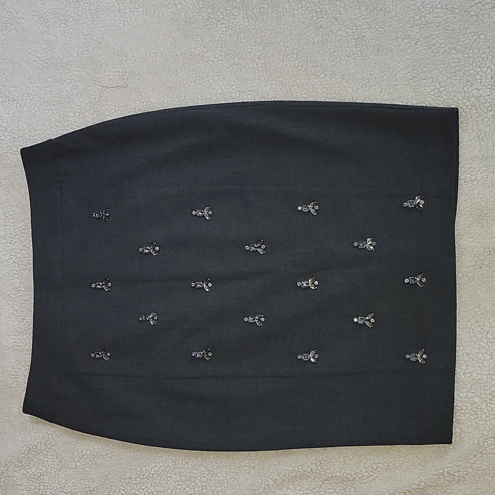 Ann Taylor Charcoal Jeweled Skirt, size 4